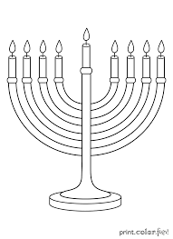 We have hanukkah coloring pages of dreidels, menorahs, the star of david, and more. Menorah Print Color Fun