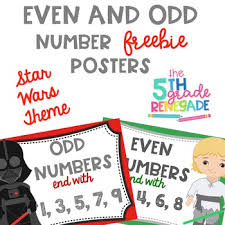 Even And Odd Numbers Poster Anchor Chart Freebie Star Wars Theme