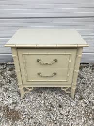 Vintage Thomasville Faux Bamboo Nightstand End Table Faux Bamboo Thomasville End Tables