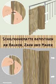 Schilfrohrmatte Befestigen An Balkon Zaun Und Mauer Schilfrohrmatte Schilf Schilfmatten