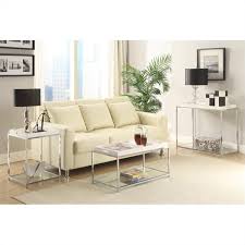 Brighten up your home decor by adding the palm beach tray from convenience concepts. Convenience Concepts Palm Beach Clear Glass Console Table In Chrome Metal Finish 131399w