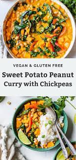 Red Thai Peanut Curry Sweet Potatoes Chickpeas Fit Mitten Kitchen Recipe Asian Sweet Potato Recipe Sweet Potato Curry Peanut Curry