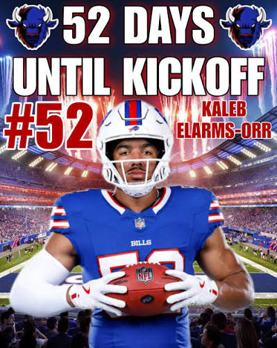 Buffalo Bills Jersey Number Countdown to Kickoff: Number 52, Kaleb Elarms- Orr‼️🦬 Elarms-Orr was selected by the #Bills in round four of the 2026 NFL Draft, 126th overall. The 22-year-old Linebacker played two