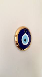 Blue Evil Eye Hanging Gold Plated Evil Eye Nazar Turkish Charm Large Evil Eye Amulet Talisman Evil Eye Charm Blue Evil Eye Evil Eye