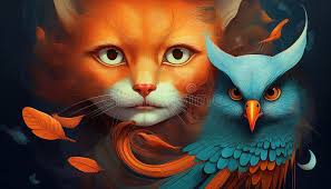 Imagen De La Línea De Icono Del Animal De La Cara De Búho Ilustración del  Vector