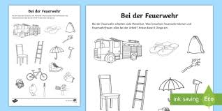 Bei Der Feuerwehr Arbeitsblatt Teacher Made