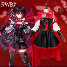 Amazon.com: forevercos Ruby Rose Cosplay RWBY 4 Red Dress Cloak Battle  Uniform Costume Full Set (Female L) : Clothing, Shoes & Jewelry