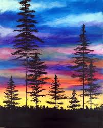 Green simple sugarcane forest, green, simple png. Easy Forest Sunset Painting Novocom Top