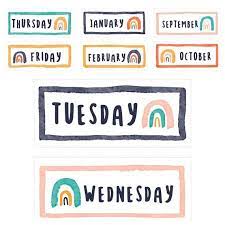 Bundle Days And Months Rainbow Themed Classroom Printables Etsy In 2020 Classroom Printables Classroom Rainbow Theme Classroom