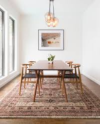It is most pleasing to the eye for the rug to reflect the shape of the table. Use An Area Rug To Elevate Your Dining Room Jabara S