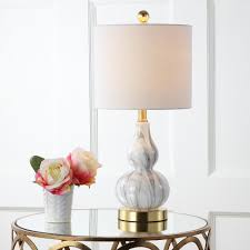 Jonathan Y Anya 20 5 In Mini Glass Table Lamp Black White Jyl1028d The Home Depot Black Table Lamps Glass Table Lamp Led Table Lamp