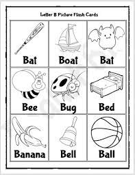 26 printable upper and lowercase alphabet flashcards.each card measures 4.25 inches by 2.25 inches.prints 26 cards total on 5 pages.designed by annette. Letter B Picture Flash Cards Printable Englishbix