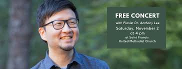 Free concert by pianist Anthony Lee at Saint Francis United Methodist  Church in Cary