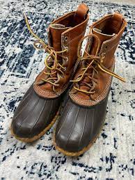L.L Bean Duck Boots Bean Boots Outdoor Brown Lace Up Travel Shoes Size 10 |  eBay