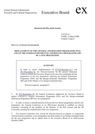 Replacement Of The General Information Programme Pgi And Of The Intergovernmental Informatics Programme Iip By A New Programme Unesco Digital Library