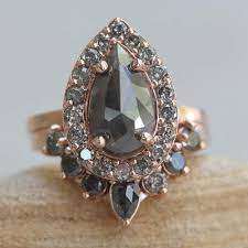 Maybe you would like to learn more about one of these? Amazon Com Salt And Pepper Diamond Engagement Ring Pear Shape With Wedding Band Handmade