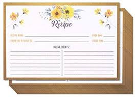 Amazon Com Recipe Cards 60 Pack Blank Recipe Cards Double Sided Floral Design Perfect For Wedding Bridal Shower Recipe Cards Inspirational Gifts Cards