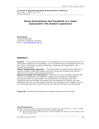 Pdf Using Smartphones And Facebook In A Major Assessment The Student Experience