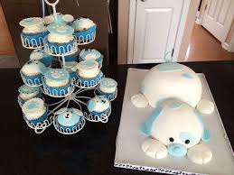 Baby Shower Cake And Cupcakes Cute Puppy Theme Puppy Baby Shower Puppy Baby Shower Invitations Puppy Baby Shower Theme