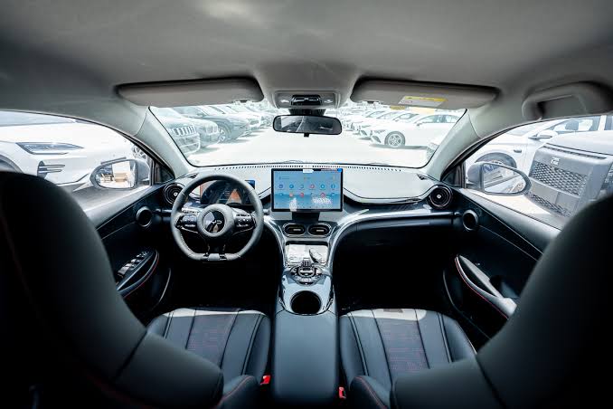 Modern Minimalist 2025 BYD e2 Interior Layout, AI generated