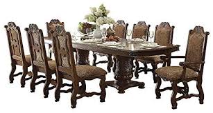 Timmons European Estate 9pc Dinning Set Table 2 Arm 6 Side Chair In Rich Cherry Fabric Dining Chairs Wood Dining Chairs Upholstered Dining Chairs