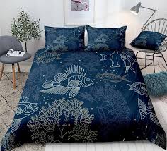 Choose from contactless same day delivery, drive up and more. Fishes And Algae Bedding Set Ocean Duvet Cover Set Queen King Sea Quilt Cover Pillowcase Navy Blue Bedclothes Bedroom Decor Bedding Sets Aliexpress