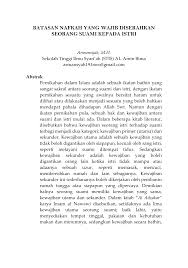 Sedangkan kewajiban dalam bentuk non materi, seperti memuaskan hajat seksual istri tidak masuk. Https Ejournal Iaimbima Ac Id Index Php Sangaji Article Download 397 281