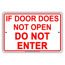 If Door Does Not Open Do Not Enter Exit Only Gag Jokes Funny Notice  Aluminum Note Metal Sign 18"x24" Plate - Walmart.com