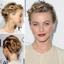 Try out these easy updos for medium hair! Julianne Hough S Short Hair Updo Popsugar Beauty