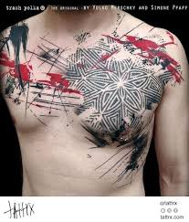 Volko Merschky Simone Pfaff Tattoo Trash Polka Geo Chestpiece Tattoo Trash Trash Polka Trash Polka Tattoo