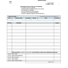 Free Construction Estimate Template Pdf Estimate Template Templates Construction Quotes