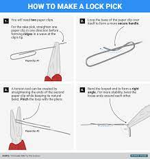 Insert the curved tip of the paperclip into the keyhole of the lock. These Graphics Show How To Pick Locks And Break Padlocks