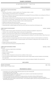 computer resume sample mintresume