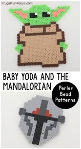 You can use any type of paper to make them such as plain paper, newspaper, construction paper, and wrapping paper. Baby Yoda And Mandalorian Perler Bead Patterns Frugal Fun For Boys And Girls