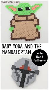 Baby Yoda And Mandalorian Perler Bead Patterns Frugal Fun For Boys And Girls Do or do not, there is no try! baby yoda and mandalorian perler bead