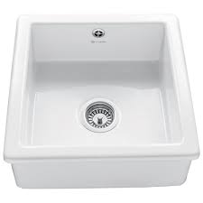 Matte black kitchen faucet with pull down sprayer for kitchen sinks with cover. Caple Square 1 0 Bowl White Ceramic Kitchen Sink Csqb Kitchen From Taps Uk