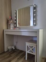 Perfect for either side of the bathroom mirror. Ikea Dressing Study Table Mirror Stool Lights Furniture Home Living Furniture Tables Sets On Carousell