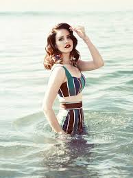 However, one group that was quick to idolize and love her was none other then the lgbt community. Lana Del Rey In A Vintage Style High Waist Bikini With Long Loose Waved Hair Lana Del Rey Woman Crush Women