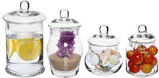 Maybe you would like to learn more about one of these? Amazon Com Set Of 4 Small Decorative Clear Glass Apothecary Jars Wedding Centerpiece Storage Canisters With Lids Home Improvement