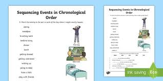 Sequencing Events In Chronological Order Worksheet Chronological Order Activities Sequence Of Events Event