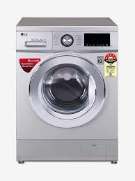 By way of reading the manual guidelines, you can install for better waterline and airflow clearance, your lg front load washing machine should be placed at a minimum level of 2.54 cm on the sides and 10 cm. Lg 8kg 5 Star Inverter Fully Automatic Front Load Washing Machine With Heater Fhm1208zdl Silver From Lg At Best Prices On Tata Cliq