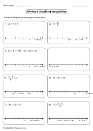 Make a sign analysis chart. Solving Graphing Inequalities Worksheet Printable Pdf Download