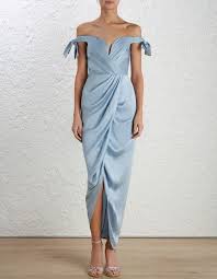 Zimmermann Winsome Drape Cocktail Midi Model Image Our Model Is 5 10 5 And Is Wearing A Si Midi Cocktail Dress Summer Cocktail Dress Silk Bridesmaid Dresses