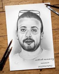 رسم بورتريه بالقلم الرصاص art male sketch male