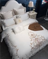 oriental embroidery luxury royal bedding set egypt cotton king queen size 4 x2f 7pcs white wedding bed set duvet cover bedsheet yatak ortuleri nevresim yatak