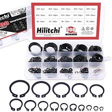 Hilitchi 300 Pcs 15 Size Alloy Steel External Circlip Snap Retaining Clip Ring Assortment Set