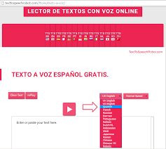 Texto A Voz Lector De Textos Con Voz Gratis Online Tts Multilingue En Espanol Para Tu Ordenador Tu Telefono Y Tu Tablet