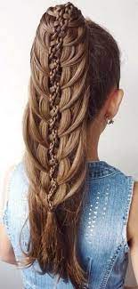 High Ponytail With A Waterfall Braid A Three Strand Braid In The Middle Braided Hairstyles Hair Styles Braided Hairstyles Easy