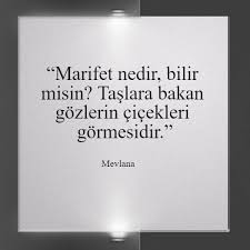 Marifet Nedir Bilir Misin Taslara Bakan Gozlerin Cicekleri Gormesidir Mevlana