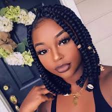 Bob short jumbo box braids. 10 Stand Out Ways To Part Your Box Braids Try New Parting Patterns For Your Box Braids Expl Bob Braids Hairstyles Short Box Braids Hairstyles Short Box Braids